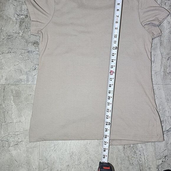 Blair Womens Medium Shirt Top - Beige / Tan Short Sleeve Blouse Casual Brown - Picture 6 of 7